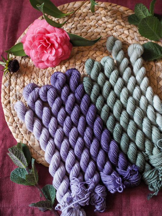 Gradient DUO Sock - Eucalipto + Viola - 10x10gr set