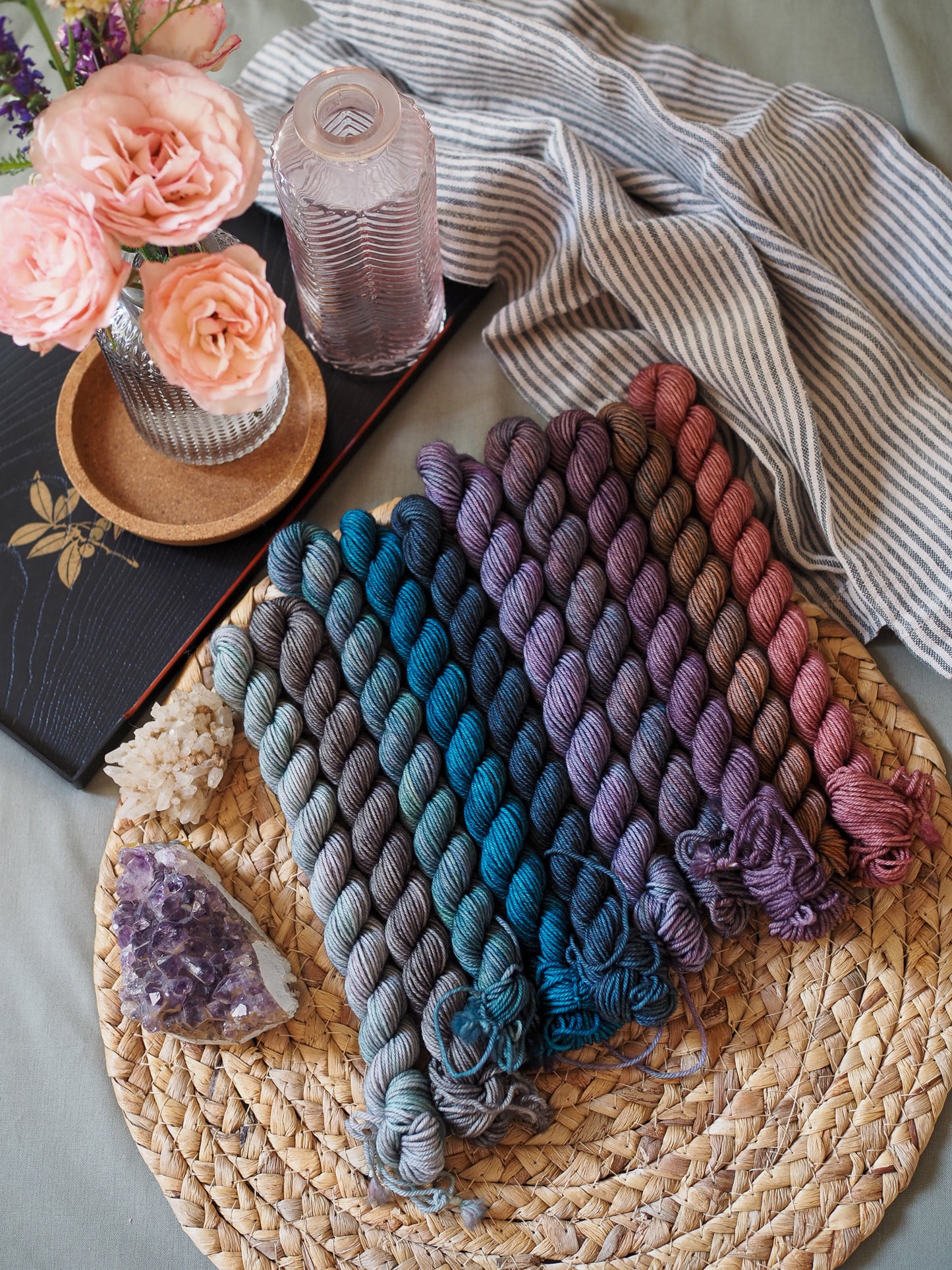 Winter Blues & Winter Mist - 10x10gr minis skeins set - sock