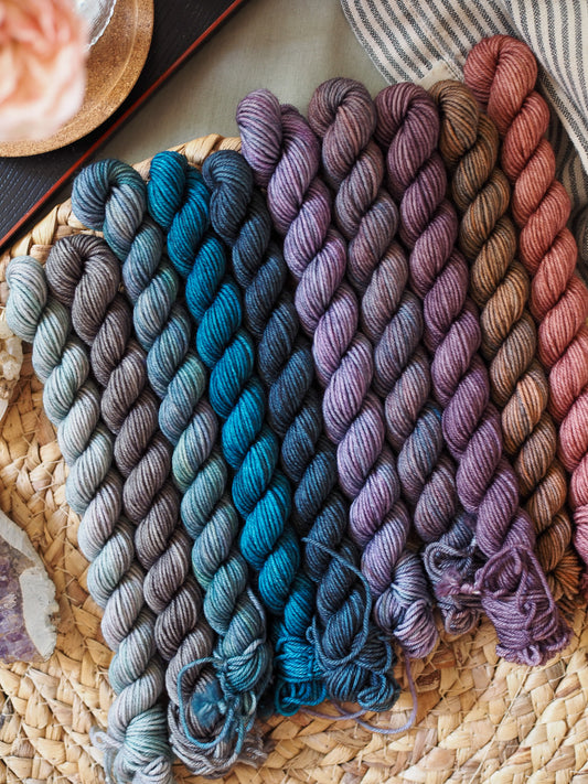 Winter Blues & Winter Mist - 10x10gr minis skeins set - sock