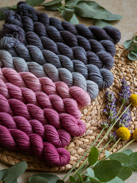 DK Gradient sets - 5x20 gr mini skeins fade