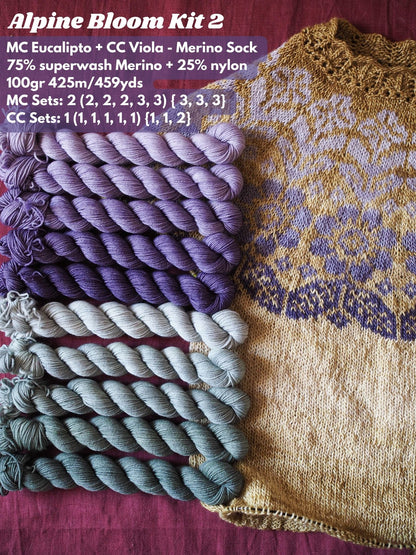 Alpine Bloom Tee yarn kits - Boylandknitworks - choose your colors