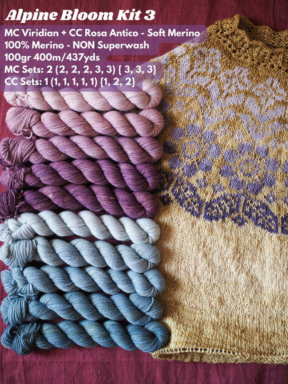 Alpine Bloom Tee yarn kits - Boylandknitworks - choose your colors