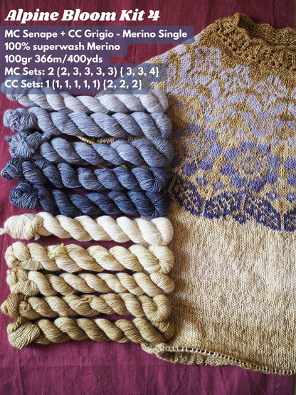 Alpine Bloom Tee yarn kits - Boylandknitworks - choose your colors