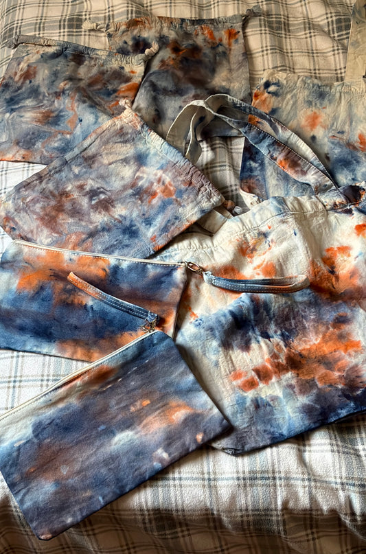 Winter Solstice (2024 Advent) Coordinated *ICE DYED* Bags - dyed-to-order