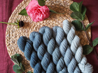 Viridian fade - 5x20gr minis Gradient set - NEW! non superwash yarn bases