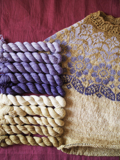 Alpine Bloom Tee yarn kits - Boylandknitworks - choose your colors