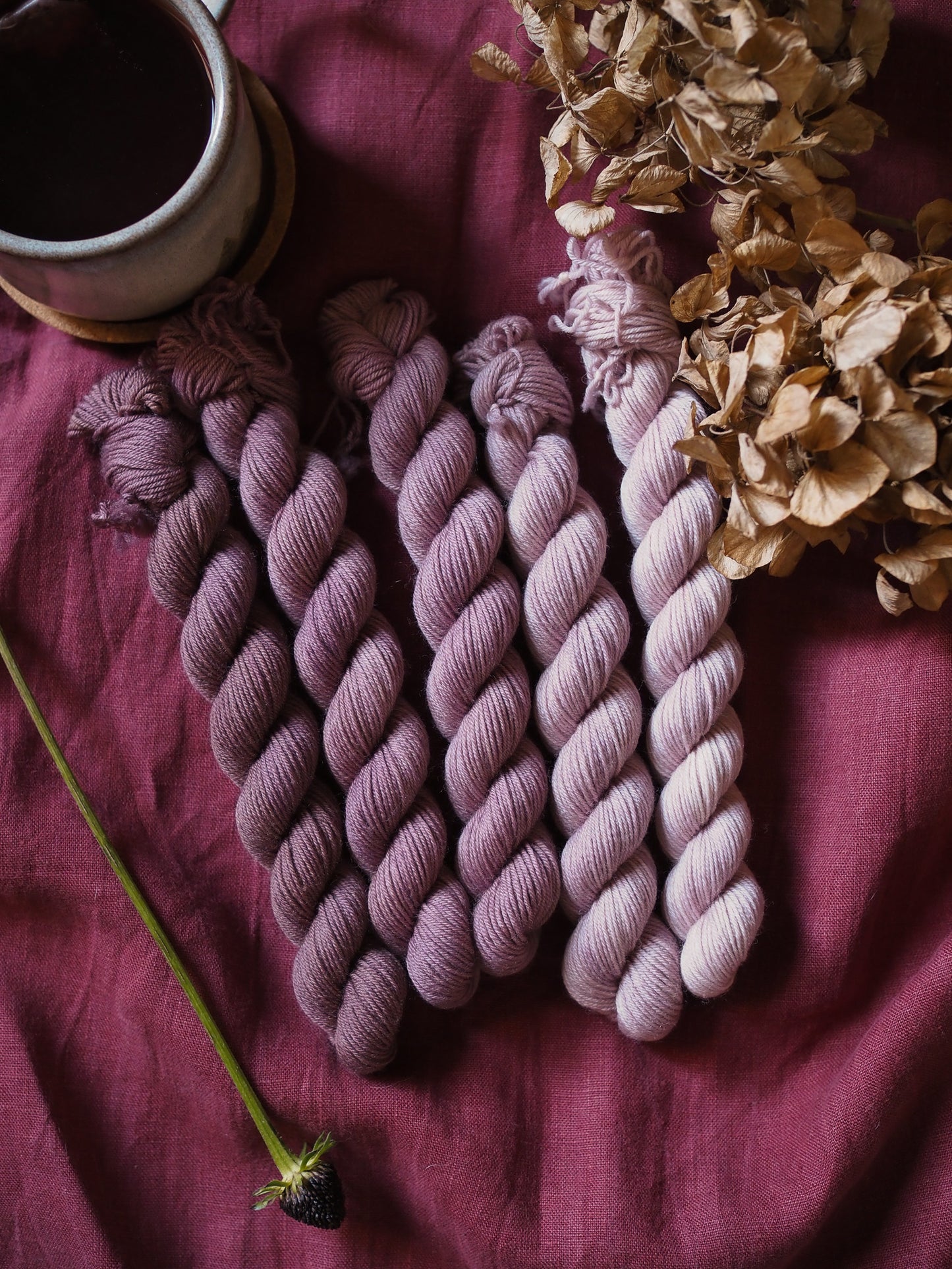 Rosa Antico – The Gradient Collection – Hand-dyed Yarn Set (5 Skeins)