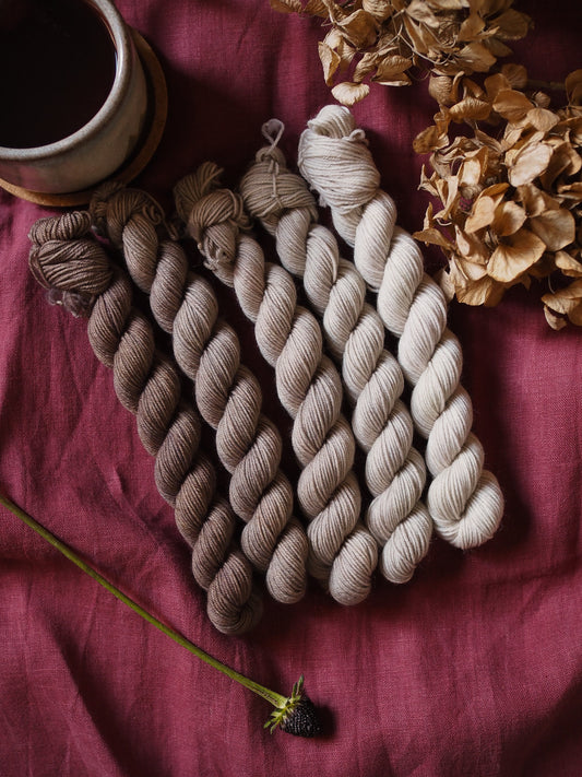 Caffellatte 2.0 – The Gradient Collection – Hand-dyed Yarn Set (5 Skeins)