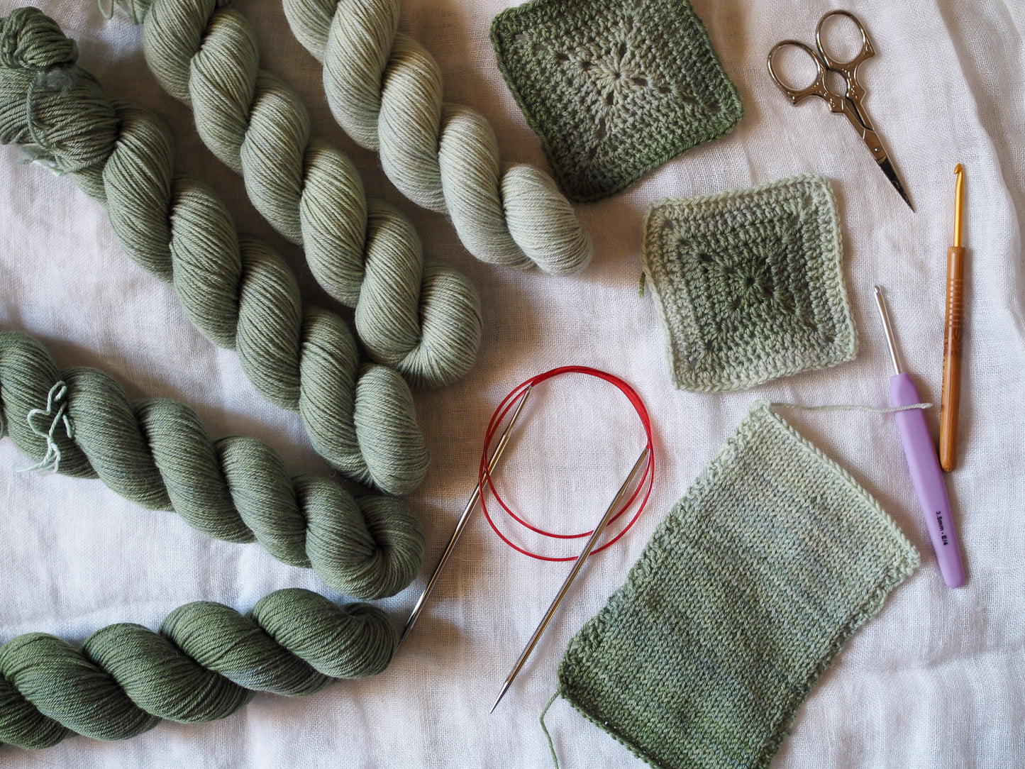 Eucalipto – The Gradient Collection – Hand-dyed Yarn Set (5 Skeins)