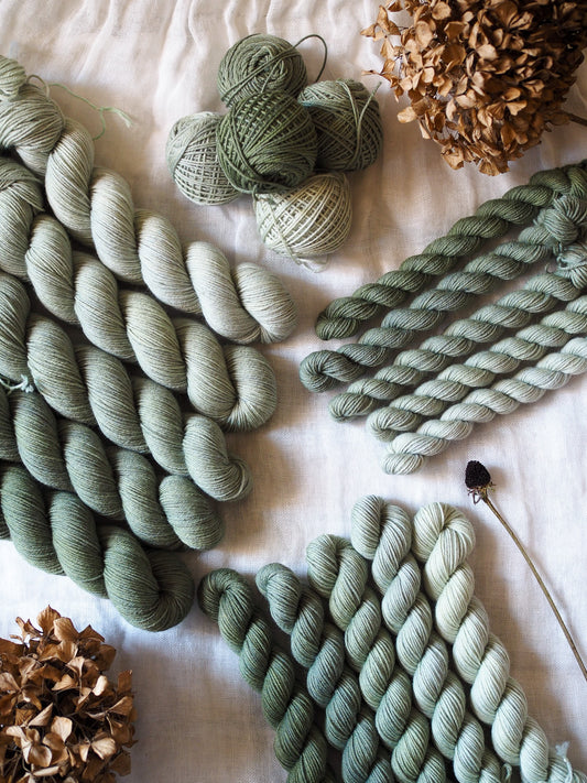 Eucalipto – The Gradient Collection – Hand-dyed Yarn Set (5 Skeins)