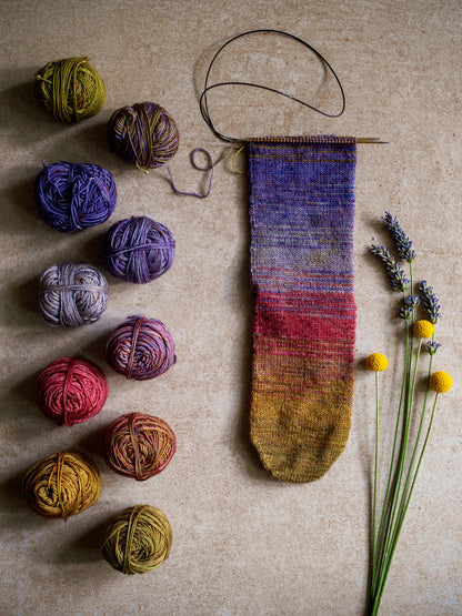 Wisteria Semisolid - 5x50gr skeins - Merino fingering
