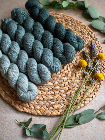 Viridian fade - 5x50 gr skeins Gradient set