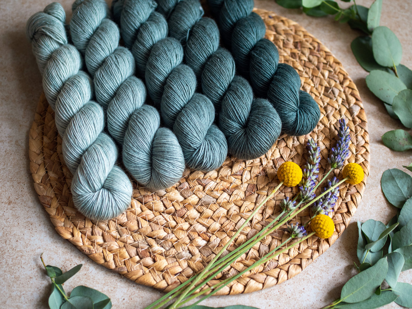 Viridian - the Gradient collection - 5 x 50 gr skeins fade set