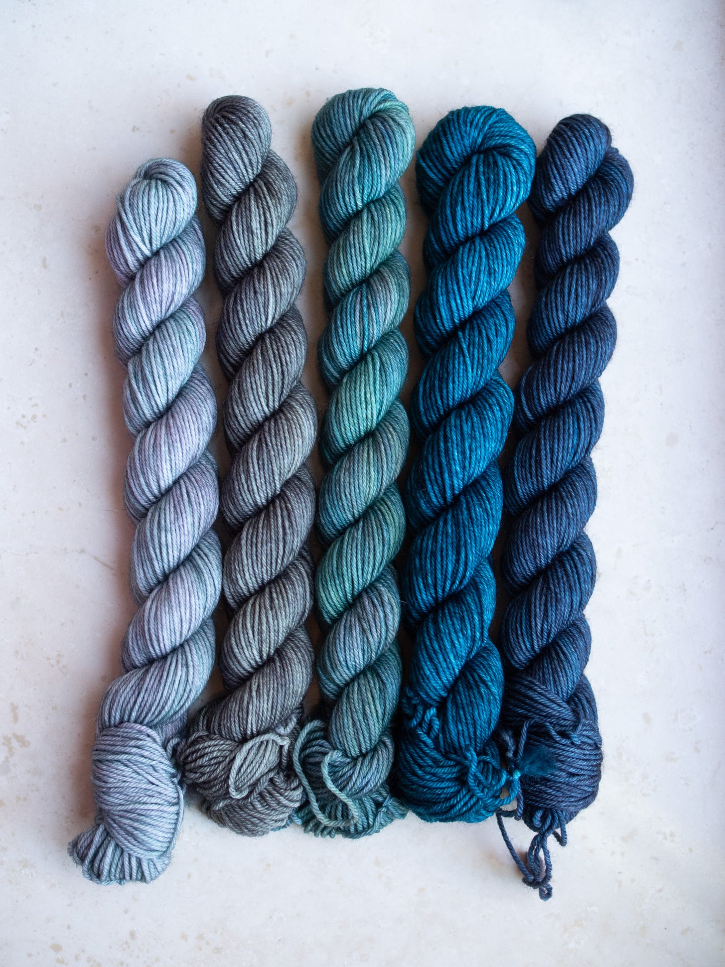 Winter Blues - 5x20gr minis skeins set - Merino sock